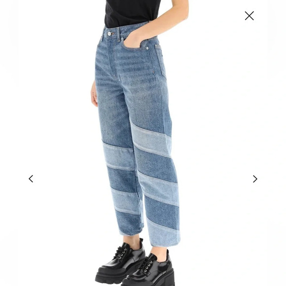 Ganni High-Rise Diagonal Striped Jeans - Picture 3 of 11